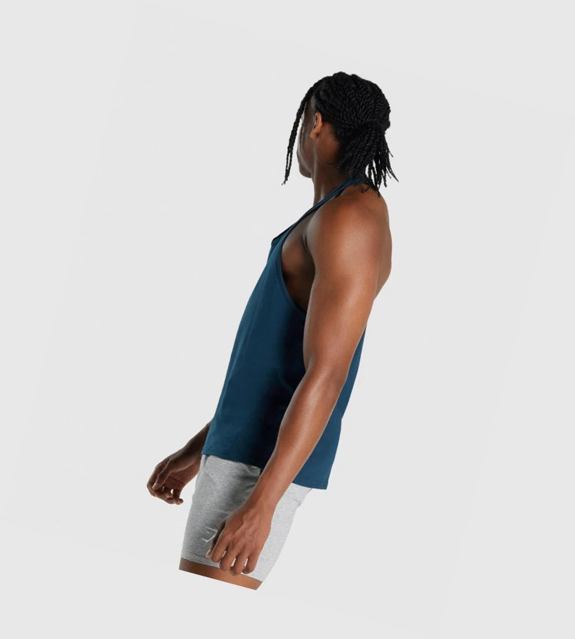 Gymshark Critical 2.0 Miesten Hihaton Paita Laivastonsininen | PJDTQW625