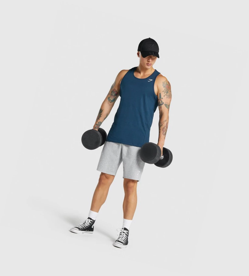 Gymshark Critical 2.0 Miesten Hihaton Paita Laivastonsininen | PMEFWZ467