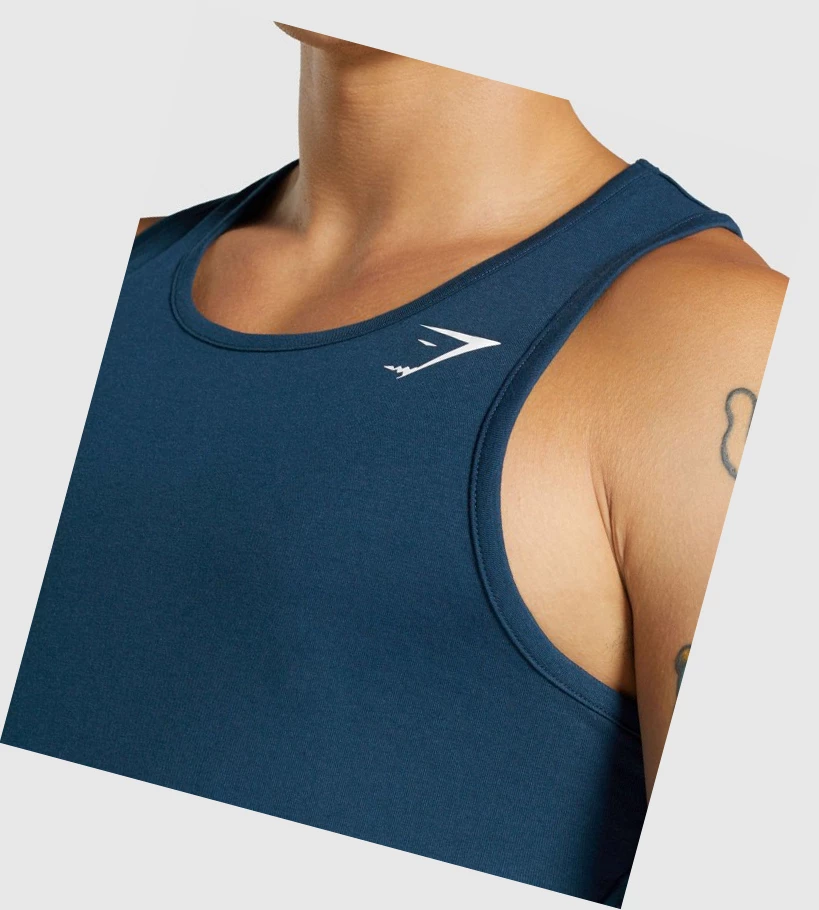 Gymshark Critical 2.0 Miesten Hihaton Paita Laivastonsininen | PMEFWZ467