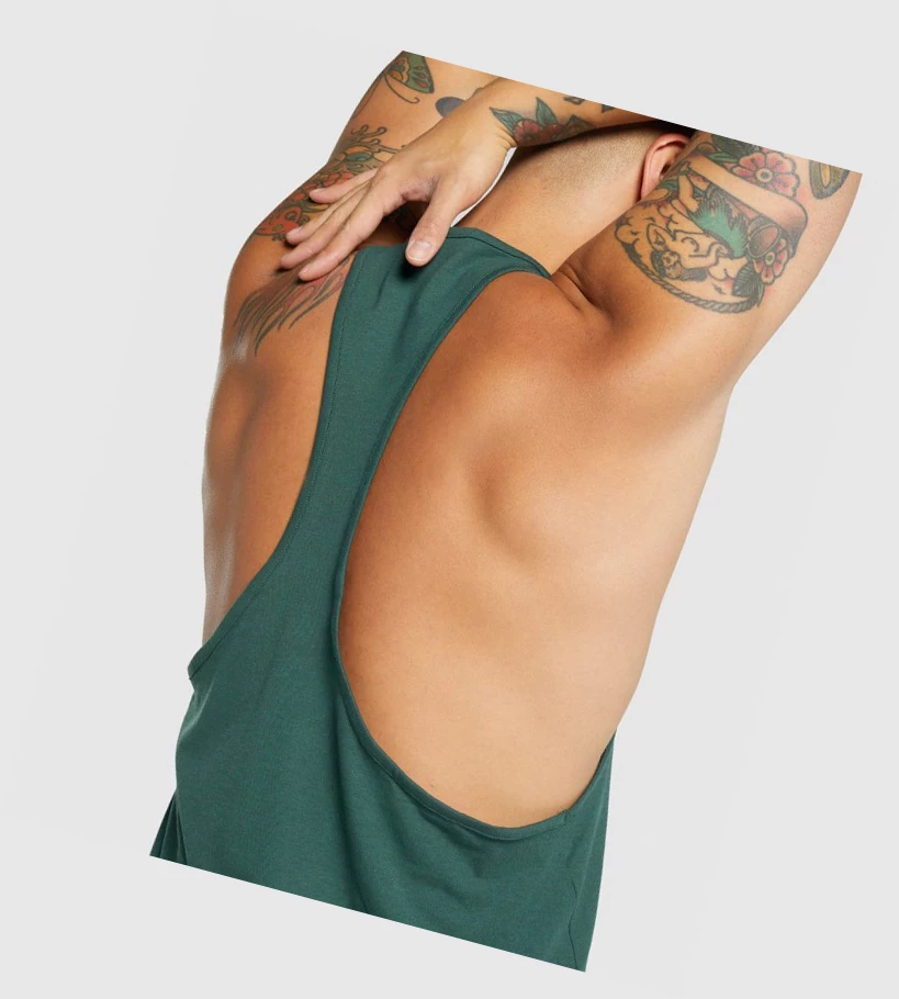 Gymshark Critical 2.0 Miesten Hihaton Paita Tummanvihreä | USDZMA168
