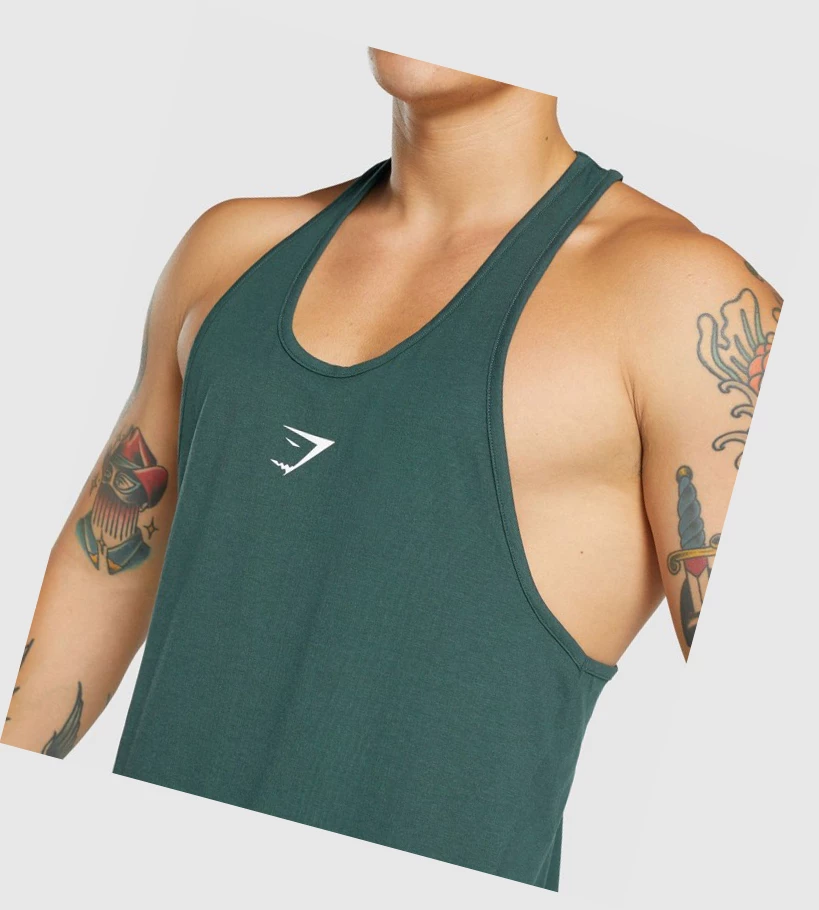 Gymshark Critical 2.0 Miesten Hihaton Paita Tummanvihreä | USDZMA168