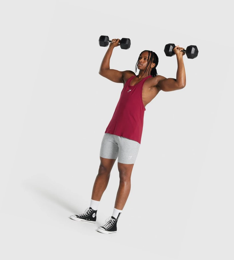 Gymshark Critical 2.0 Miesten Hihaton Paita Viininpunainen | WZDQFP530