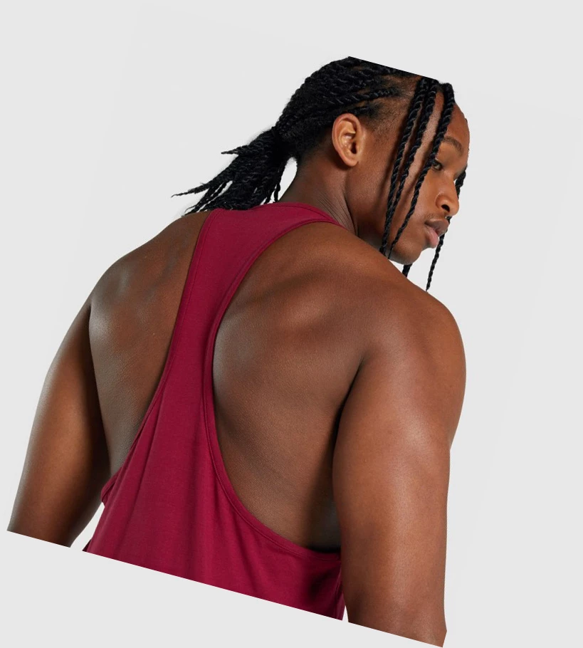 Gymshark Critical 2.0 Miesten Hihaton Paita Viininpunainen | WZDQFP530