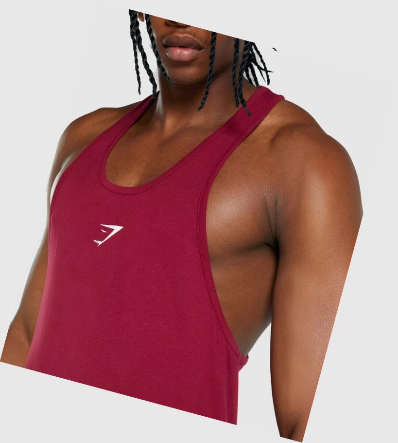 Gymshark Critical 2.0 Miesten Hihaton Paita Viininpunainen | WZDQFP530