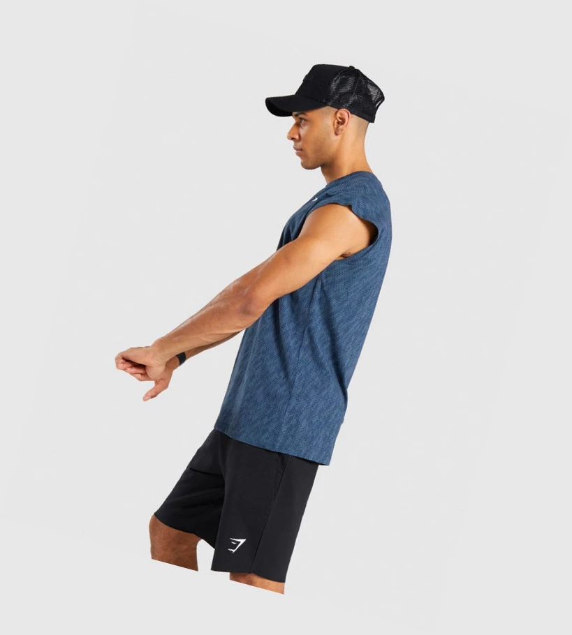 Gymshark Critical Cut Off Hihattomat Miesten Hihaton Paita Turkoosi | BJWVHZ417
