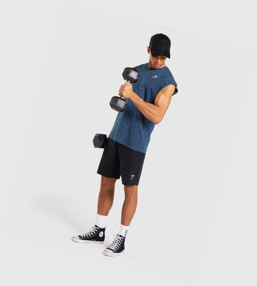 Gymshark Critical Cut Off Hihattomat Miesten Hihaton Paita Turkoosi | BJWVHZ417