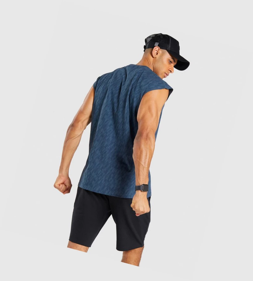 Gymshark Critical Cut Off Hihattomat Miesten Hihaton Paita Turkoosi | BJWVHZ417