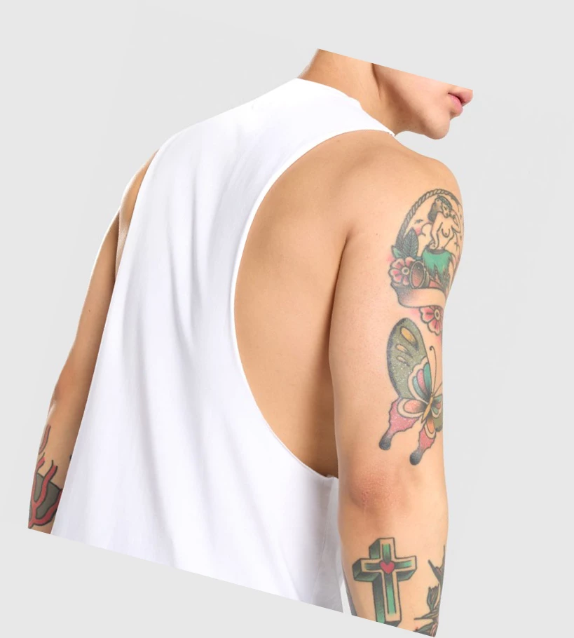Gymshark Critical Drop Arm Miesten Hihaton Paita Valkoinen | AKEOZQ279