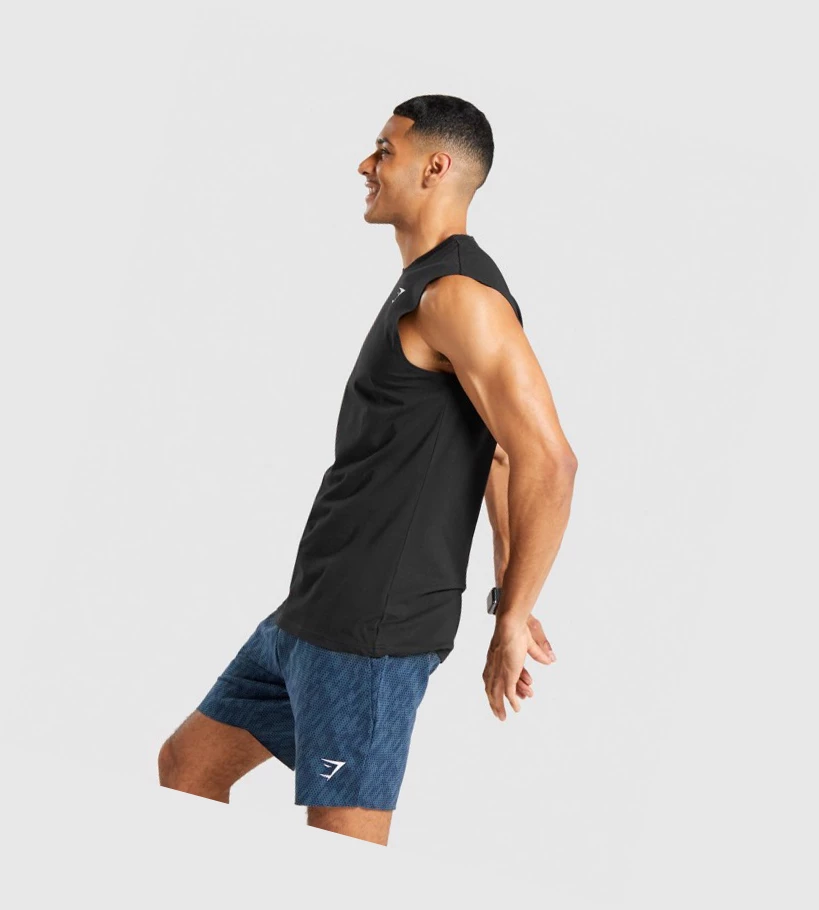 Gymshark Critical Hihattomat Miesten Hihaton Paita Mustat | OMIHXP631