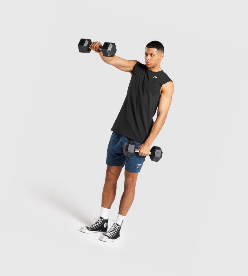 Gymshark Critical Hihattomat Miesten Hihaton Paita Mustat | OMIHXP631