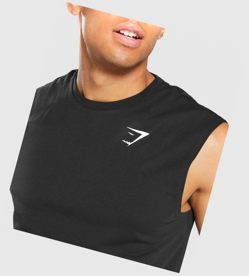 Gymshark Critical Hihattomat Miesten Hihaton Paita Mustat | OMIHXP631