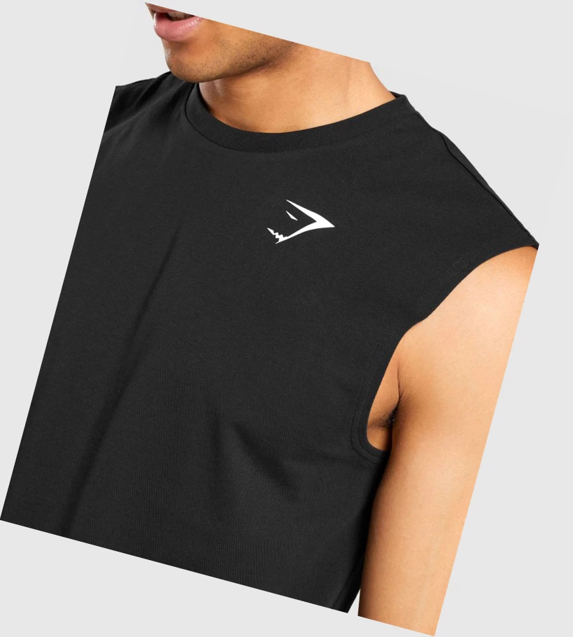 Gymshark Critical Hihattomat Miesten Hihaton Paita Mustat | OMIHXP631