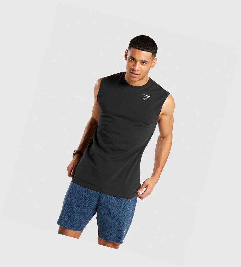 Gymshark Critical Hihattomat Miesten Hihaton Paita Mustat | OMIHXP631
