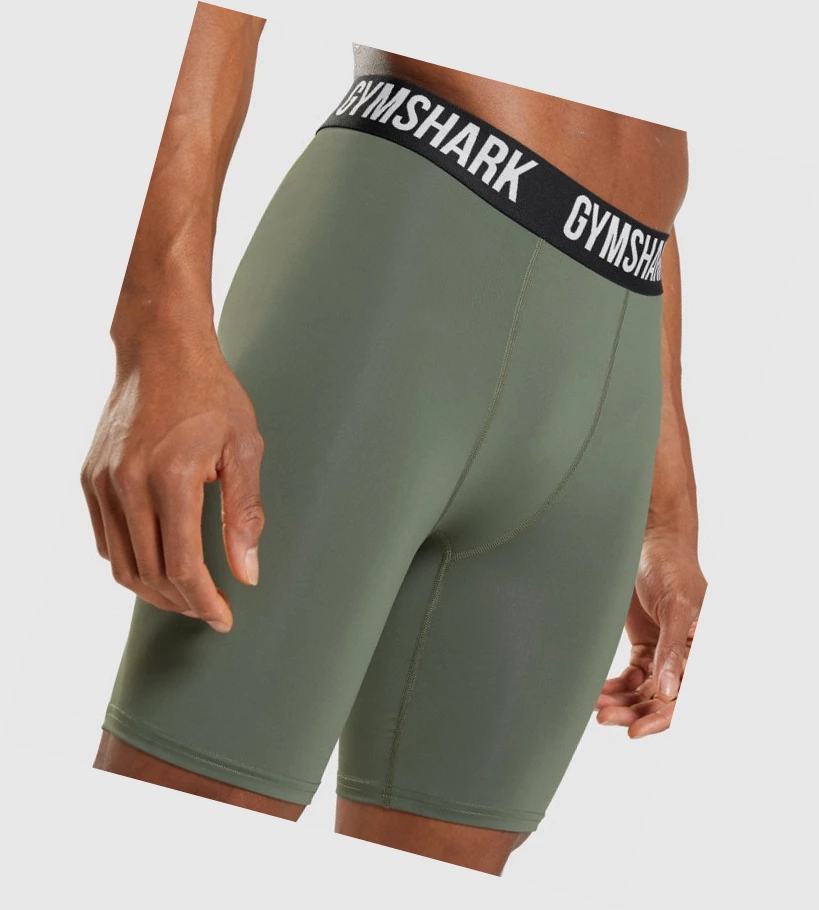 Gymshark Element Baselayer Miesten Shortsit Oliivinvihreä | NPEUCO841