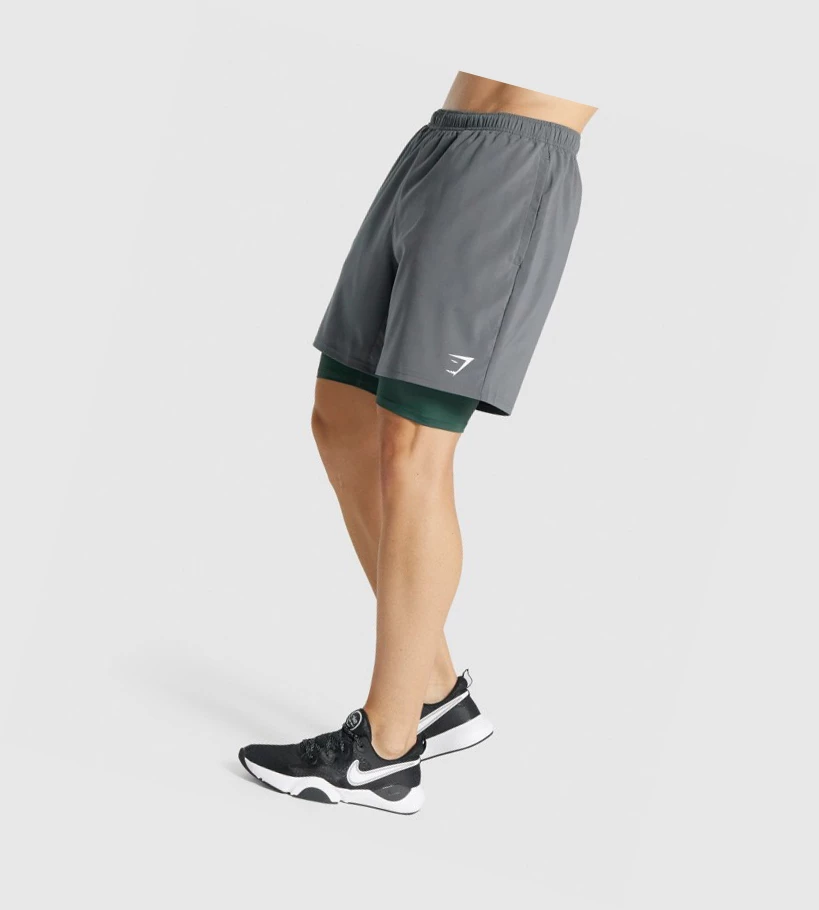 Gymshark Element Baselayer Miesten Shortsit Tummanvihreä | XALFZD469
