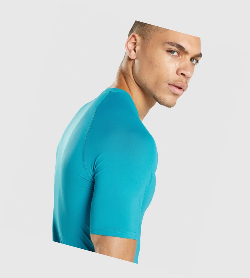 Gymshark Element Baselayer Miesten T Paidat Sininen | DPJRCO158