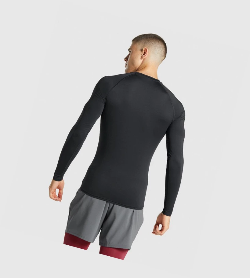 Gymshark Element Baselayer Miesten T Paidat Mustat | KBGRPV936