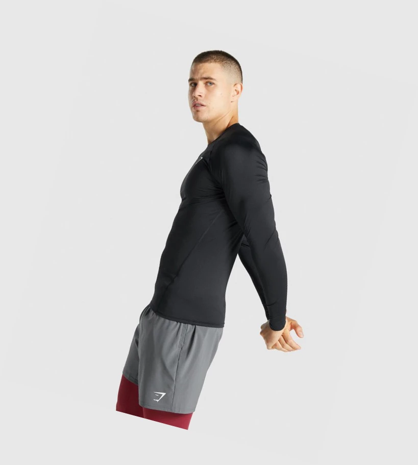 Gymshark Element Baselayer Miesten T Paidat Mustat | KBGRPV936