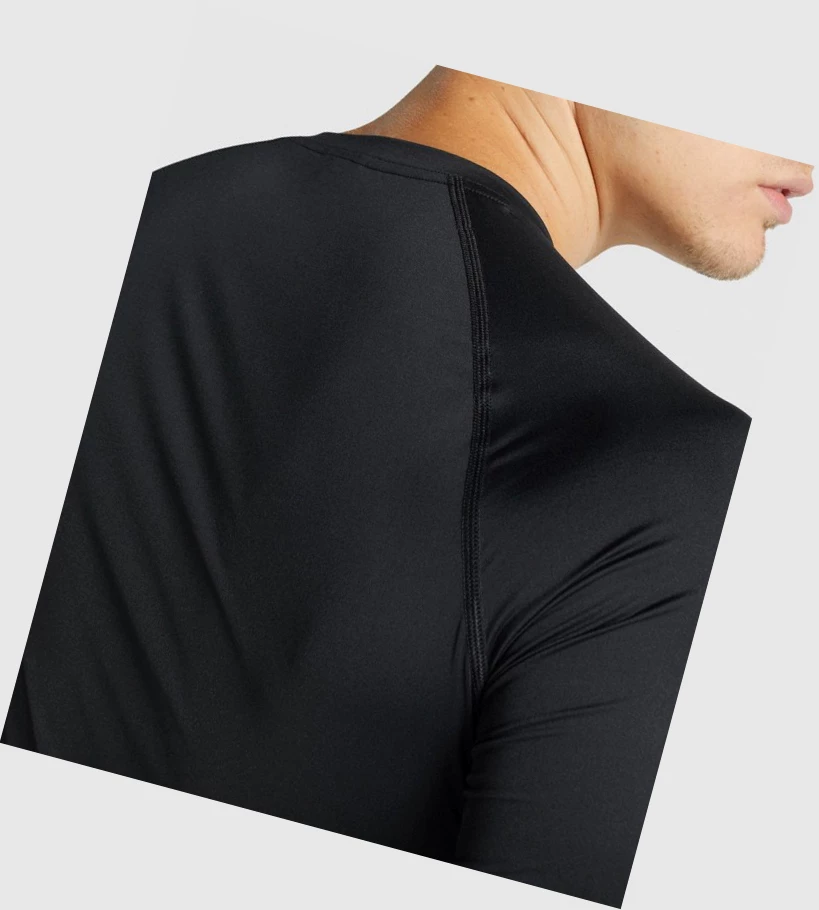 Gymshark Element Baselayer Miesten T Paidat Mustat | KBGRPV936