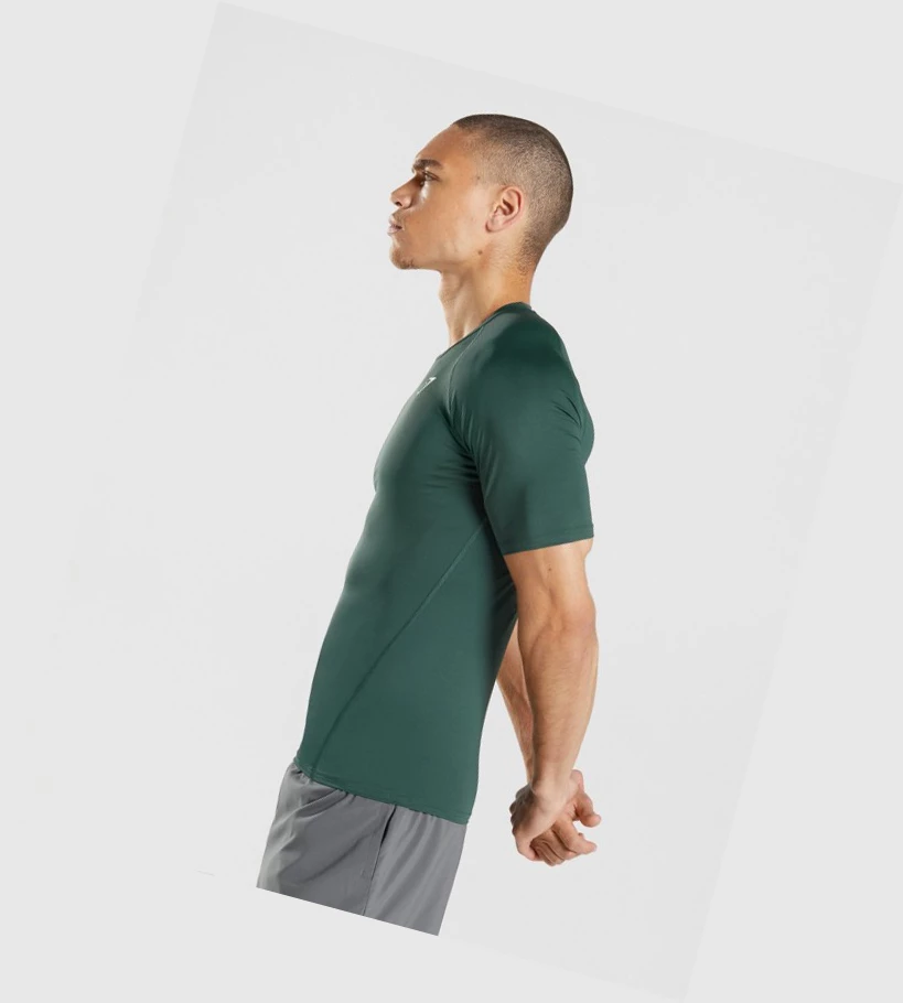 Gymshark Element Baselayer Miesten T Paidat Tummanvihreä | YKMSPX530