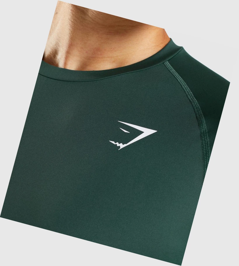 Gymshark Element Baselayer Miesten T Paidat Tummanvihreä | YKMSPX530