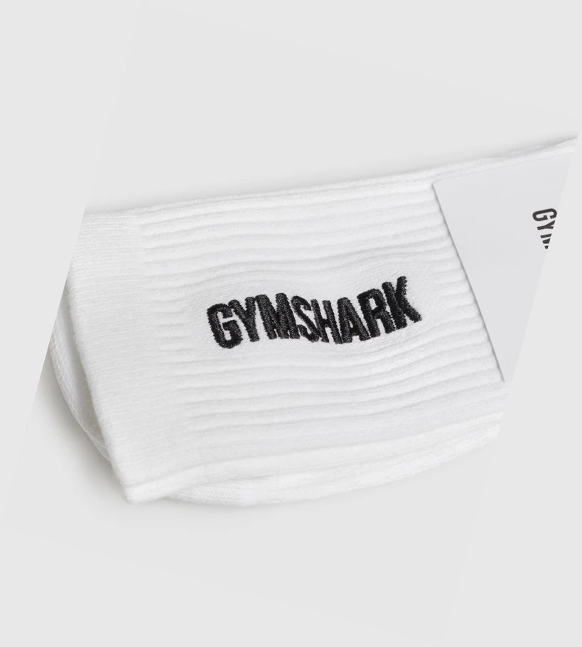 Gymshark Embroidered Logo Miesten Sukat Valkoinen | WJSYKT015