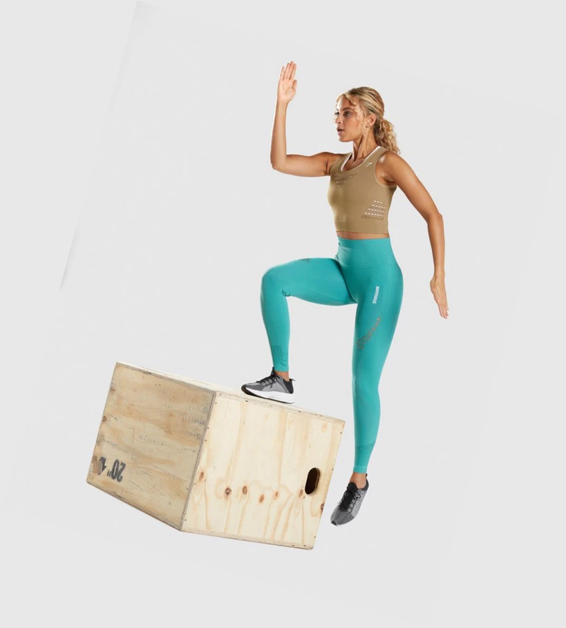 Gymshark Energy Seamless Crop Top Naisten Puserot Ruskea | FGYKPX059