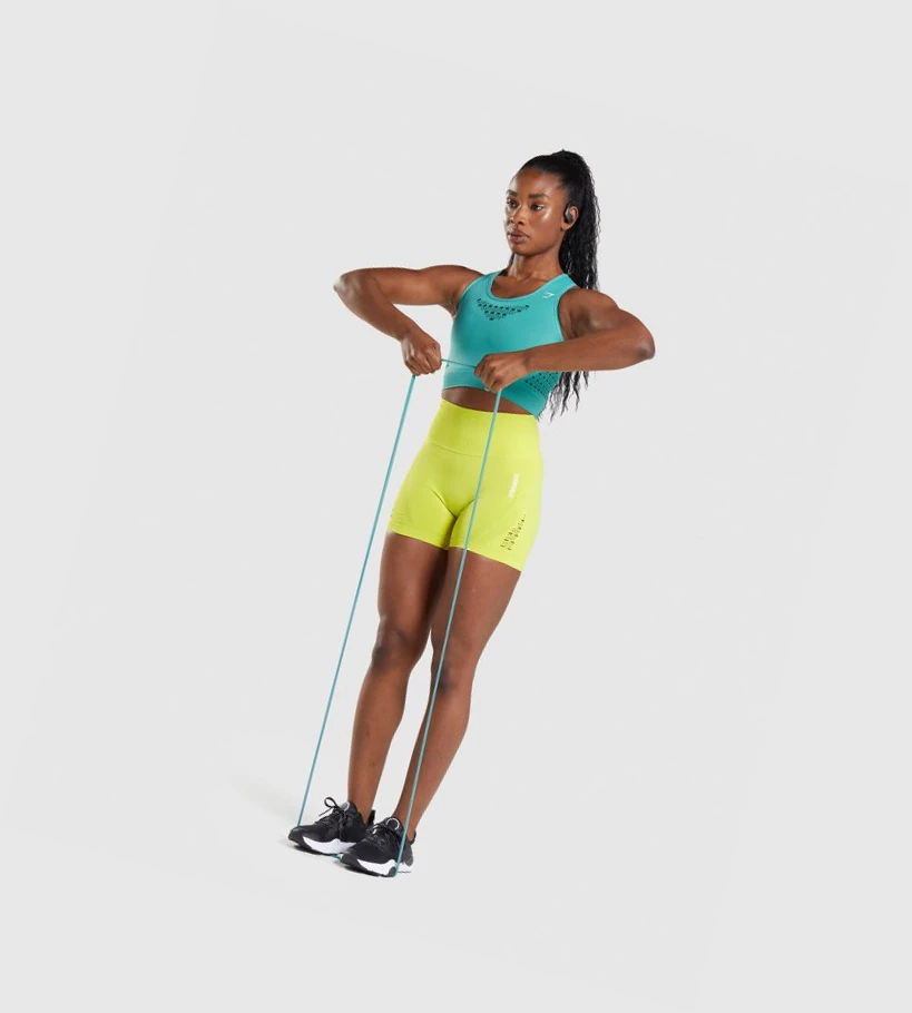 Gymshark Energy Seamless Crop Top Naisten Puserot Turkoosi | OVJATC548