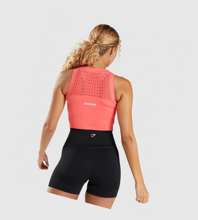 Gymshark Energy Seamless Crop Top Naisten Puserot Pinkki | PXNRMD397