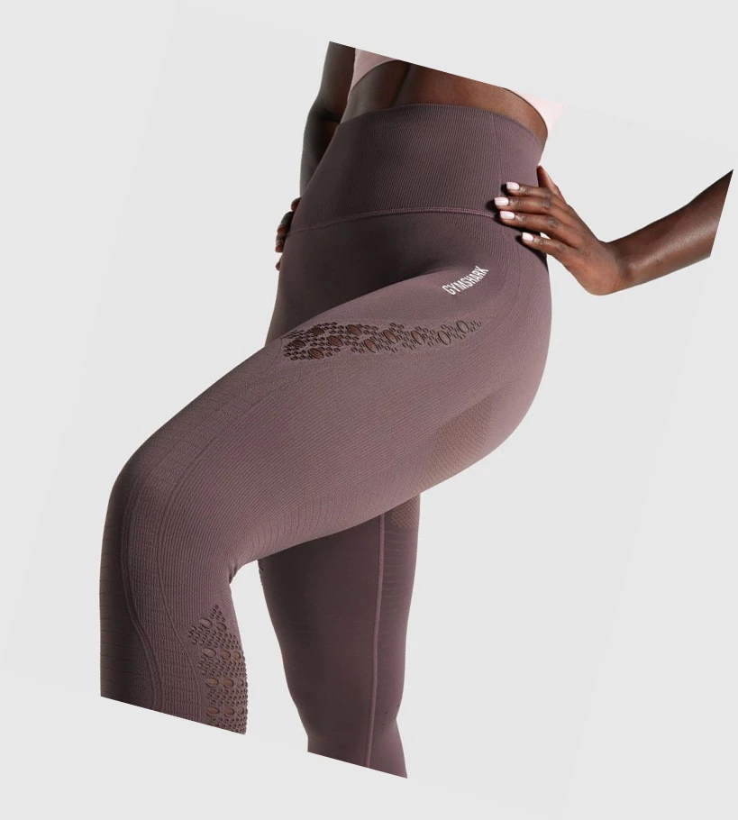 Gymshark Energy Seamless Cropped High Waisted Naisten Leggingsit Ruskea | FKHCPE714