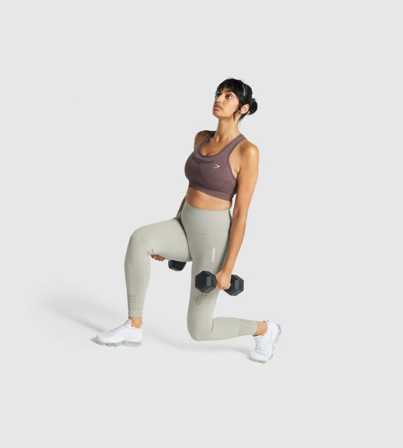 Gymshark Energy Seamless High Waisted Naisten Leggingsit Vaaleanharmaat | PIYMQN243