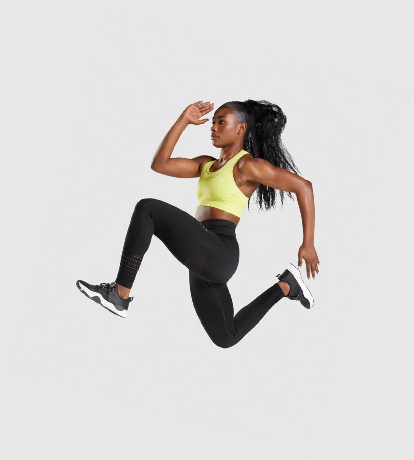 Gymshark Energy Seamless High Waisted Naisten Leggingsit Mustat | TFCENM281