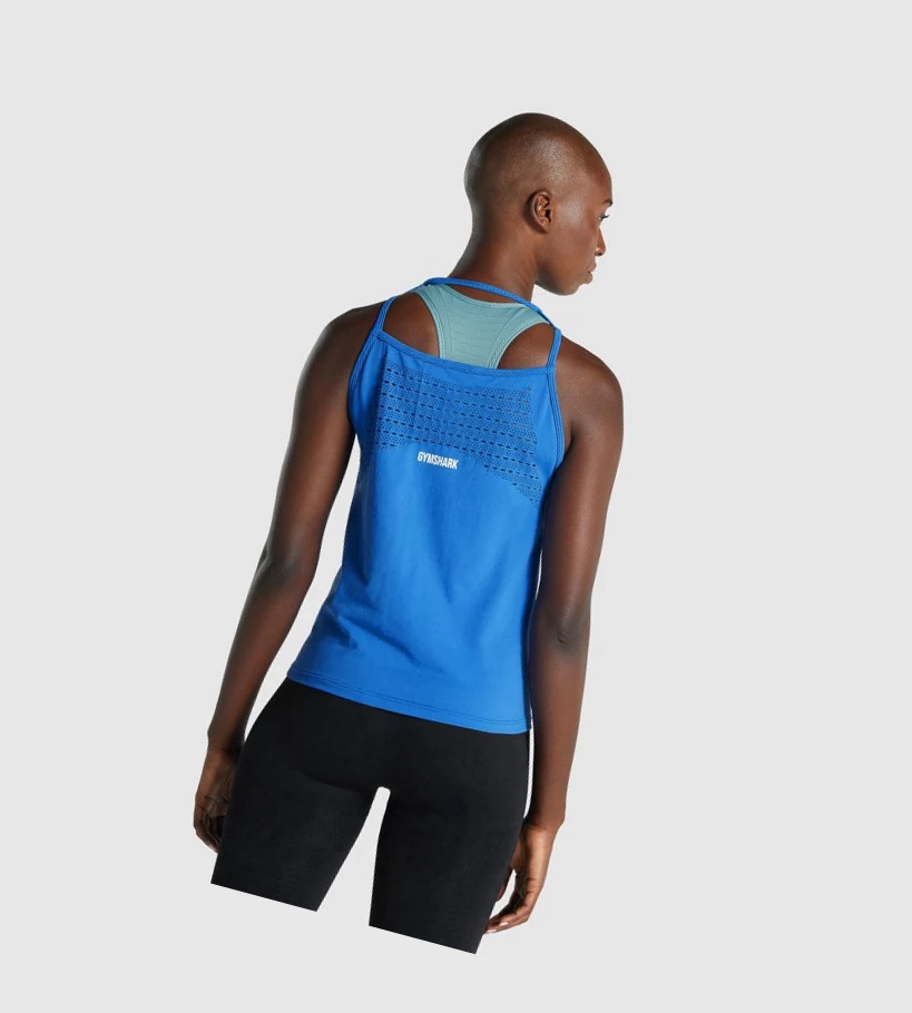 Gymshark Energy Seamless Loose Naisten Hihaton Paita Sininen | FOLTAC361