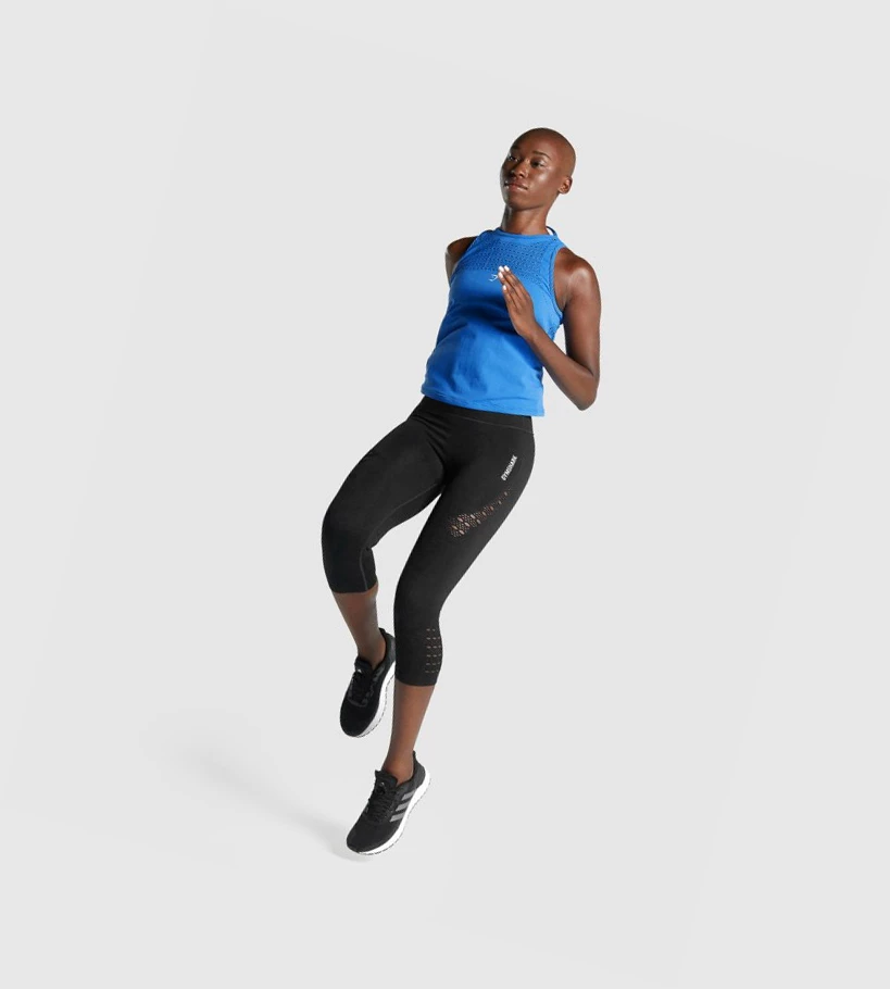 Gymshark Energy Seamless Loose Naisten Hihaton Paita Sininen | FOLTAC361