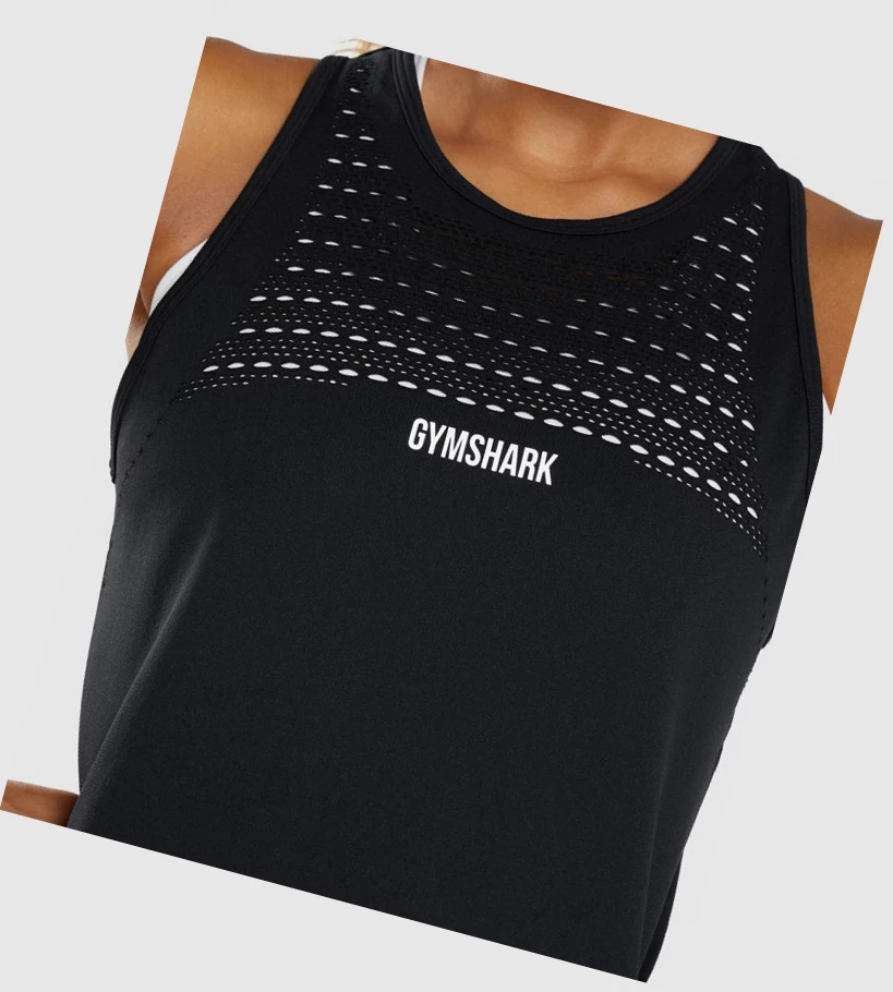 Gymshark Energy Seamless Loose Naisten Hihaton Paita Mustat | OINCQJ857