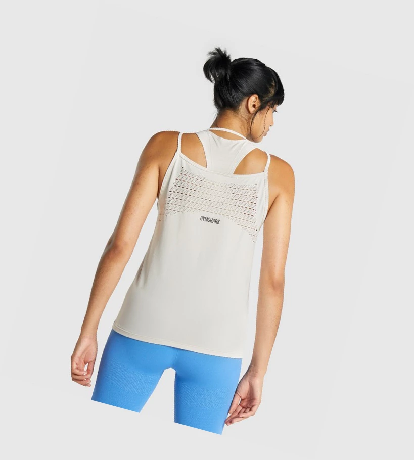 Gymshark Energy Seamless Loose Naisten Hihaton Paita Kerma | VWDPKO193