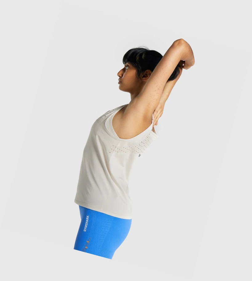 Gymshark Energy Seamless Loose Naisten Hihaton Paita Kerma | VWDPKO193