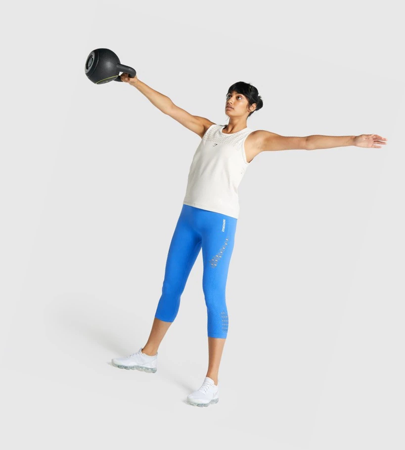 Gymshark Energy Seamless Loose Naisten Hihaton Paita Kerma | VWDPKO193