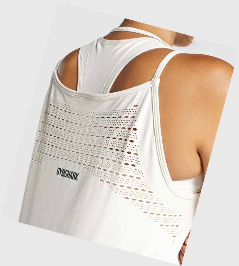 Gymshark Energy Seamless Loose Naisten Hihaton Paita Kerma | VWDPKO193