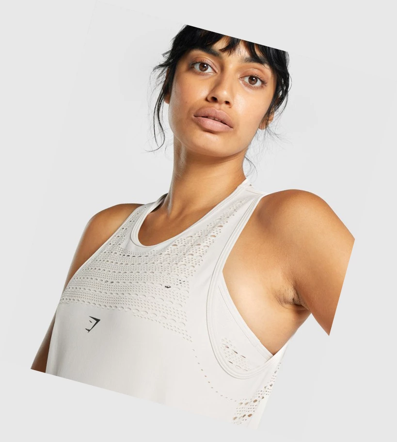 Gymshark Energy Seamless Loose Naisten Hihaton Paita Kerma | VWDPKO193