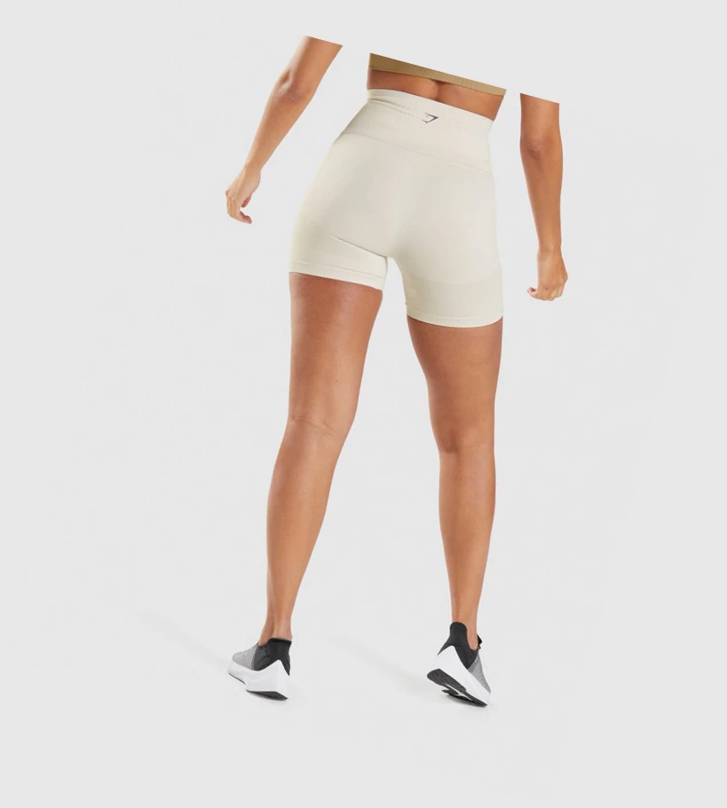 Gymshark Energy Seamless Naisten Shortsit Valkoinen | DVZCFP349
