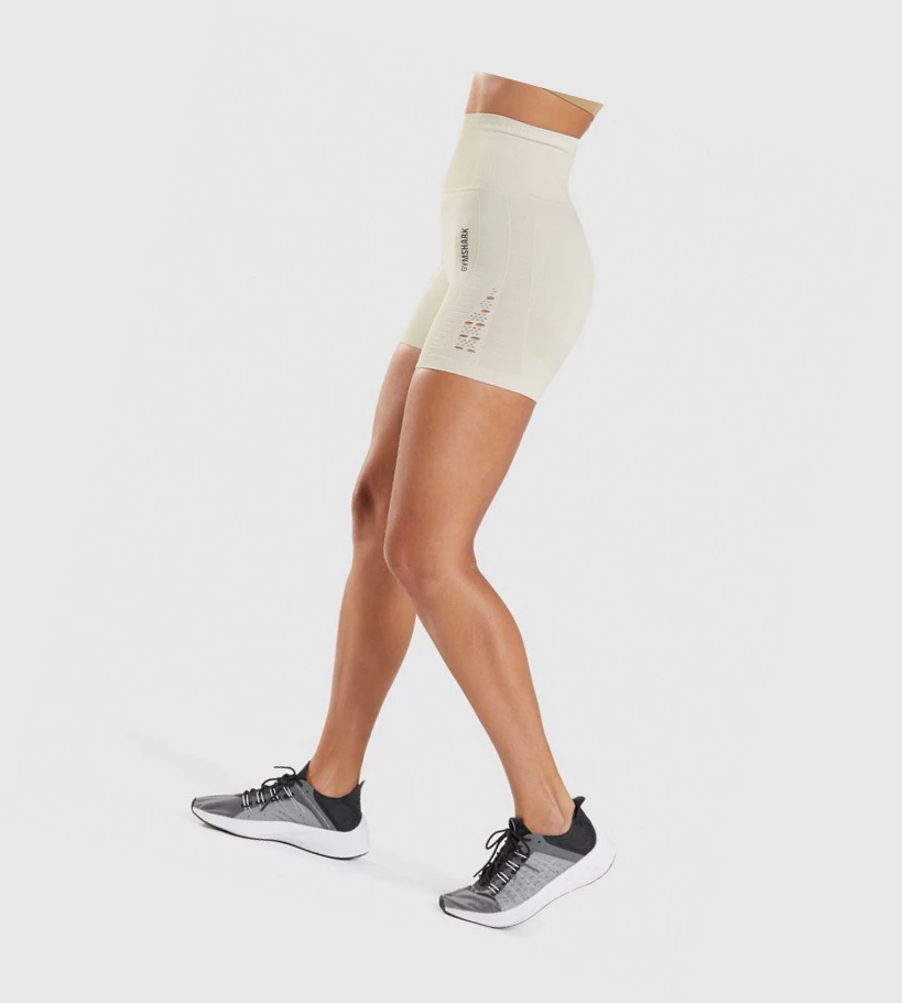 Gymshark Energy Seamless Naisten Shortsit Valkoinen | DVZCFP349