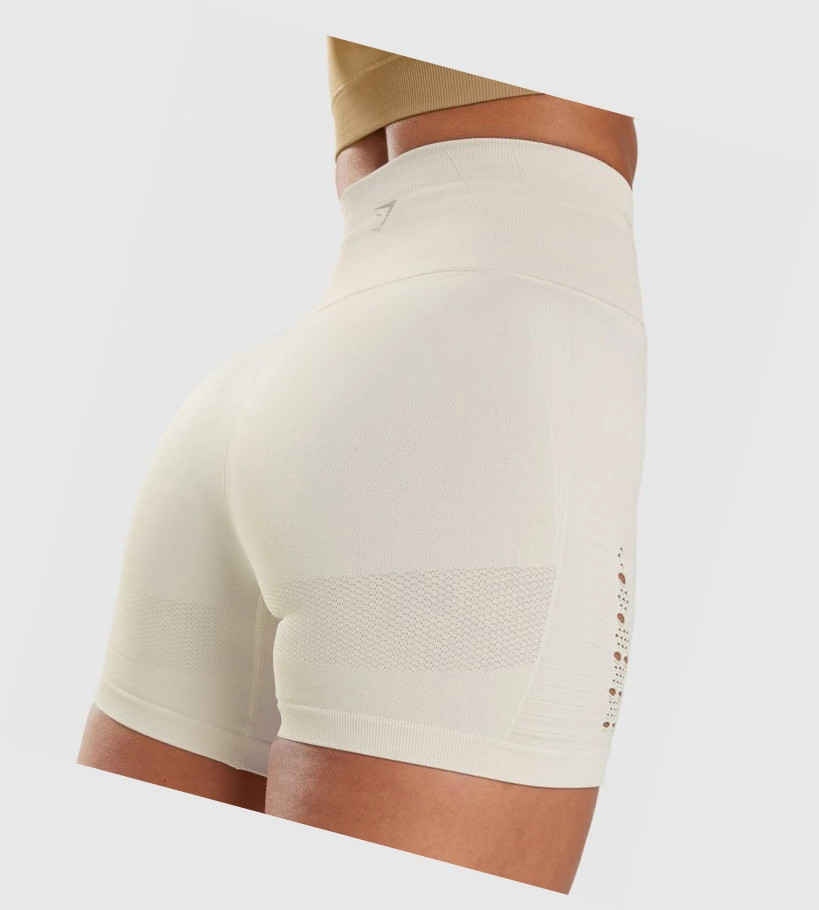 Gymshark Energy Seamless Naisten Shortsit Valkoinen | DVZCFP349