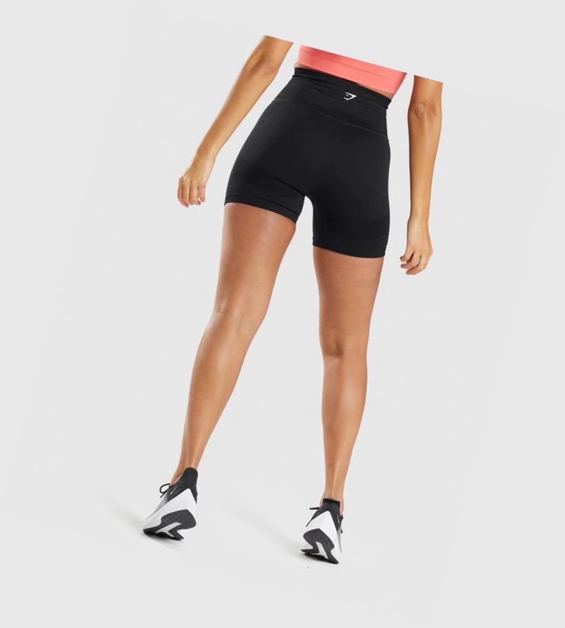 Gymshark Energy Seamless Naisten Shortsit Mustat | EPBCRK056