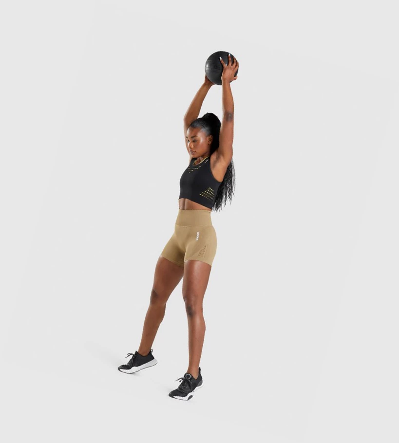 Gymshark Energy Seamless Naisten Shortsit Ruskea | RMSQXZ062