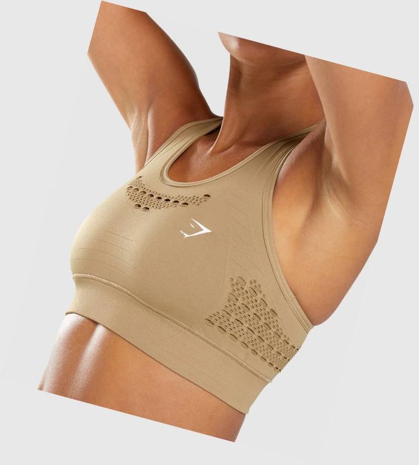 Gymshark Energy Seamless Naisten Urheiluliivit Ruskea | JXMONY902