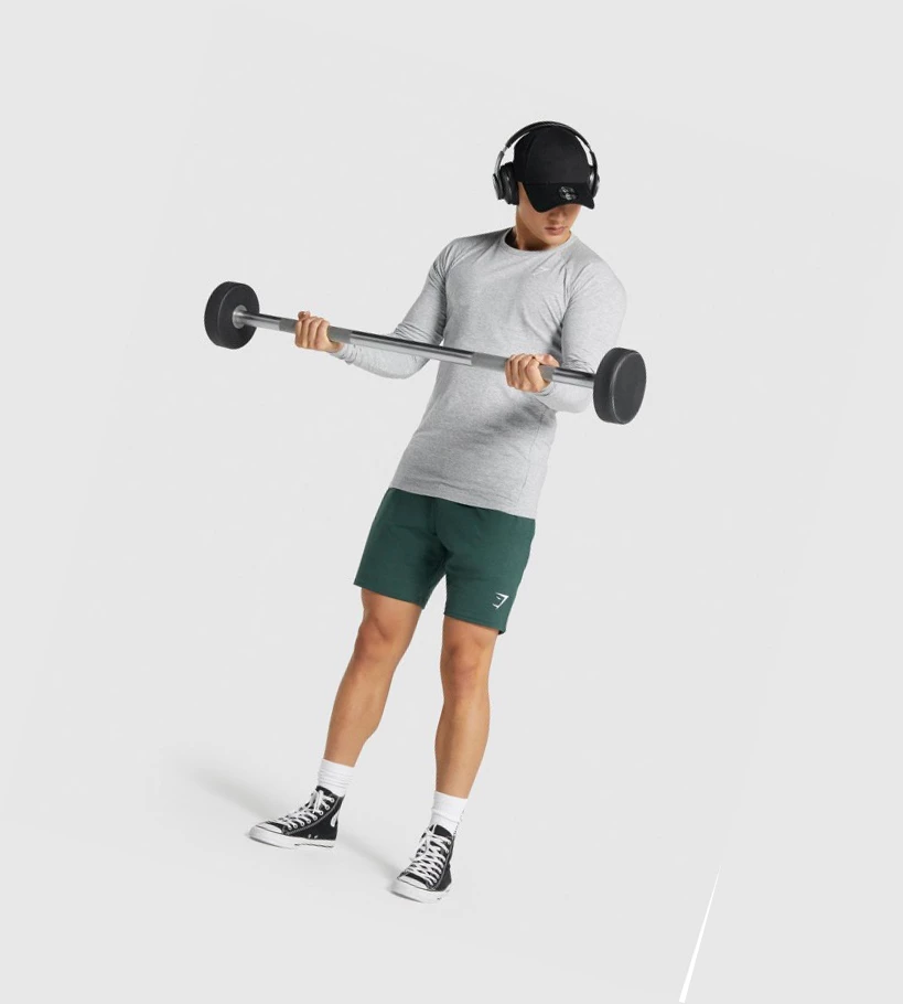 Gymshark Essential 7ﾔ Miesten Shortsit Tummanvihreä | ZBNCPX963