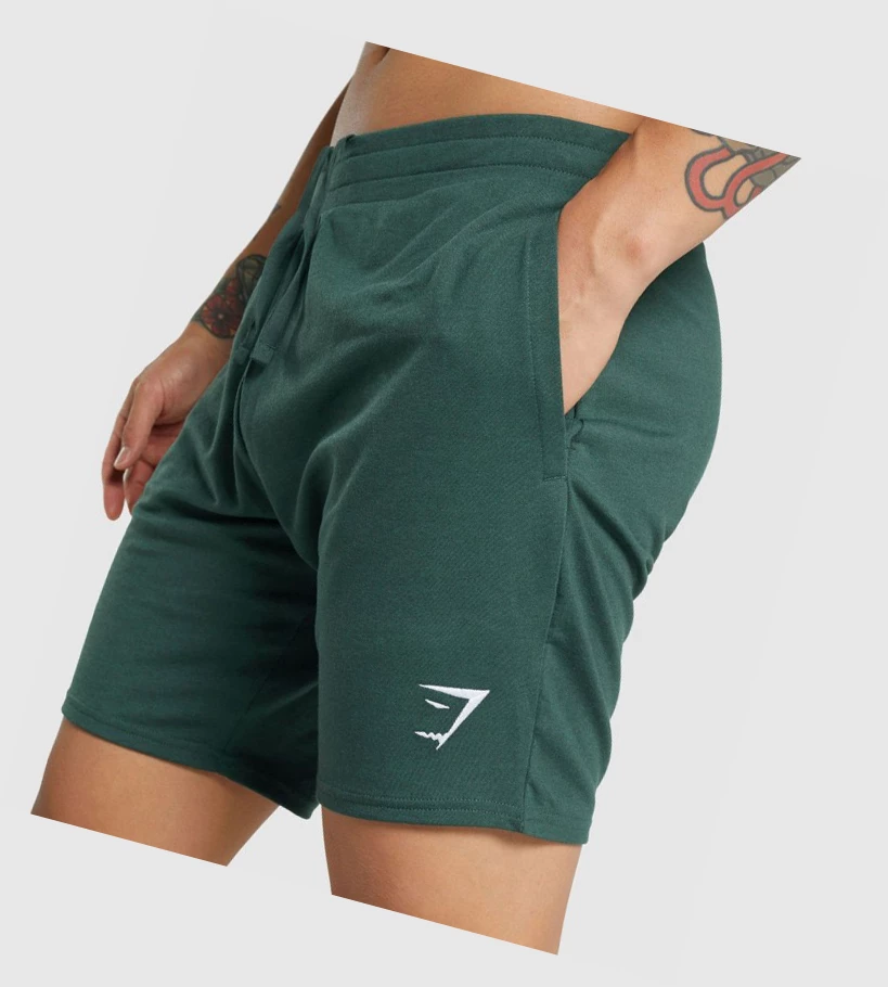 Gymshark Essential 7ﾔ Miesten Shortsit Tummanvihreä | ZBNCPX963