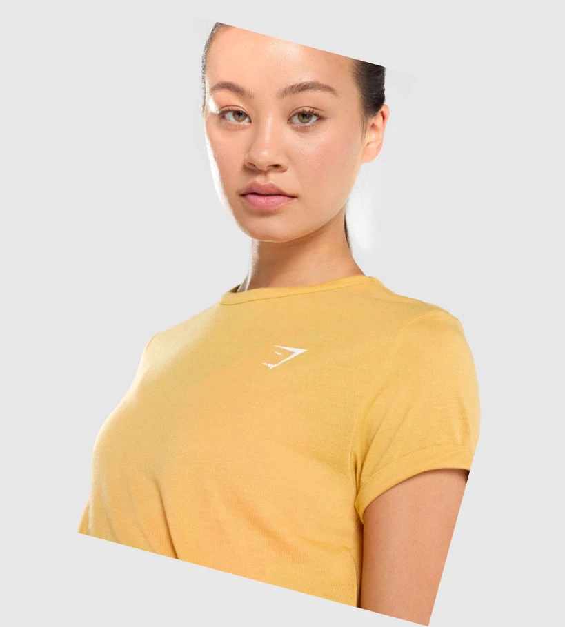Gymshark Essential Naisten T Paidat Keltainen | PSOWBM408