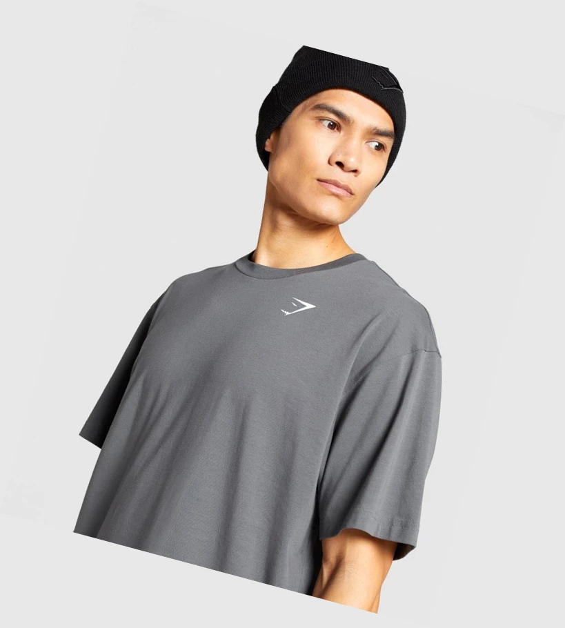 Gymshark Essential Oversized Miesten T Paidat Harmaat | TLSGYV597